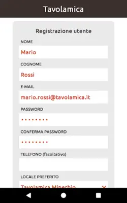 Tavolamica android App screenshot 2